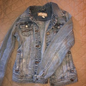 Abercrombie denim jacket distressed